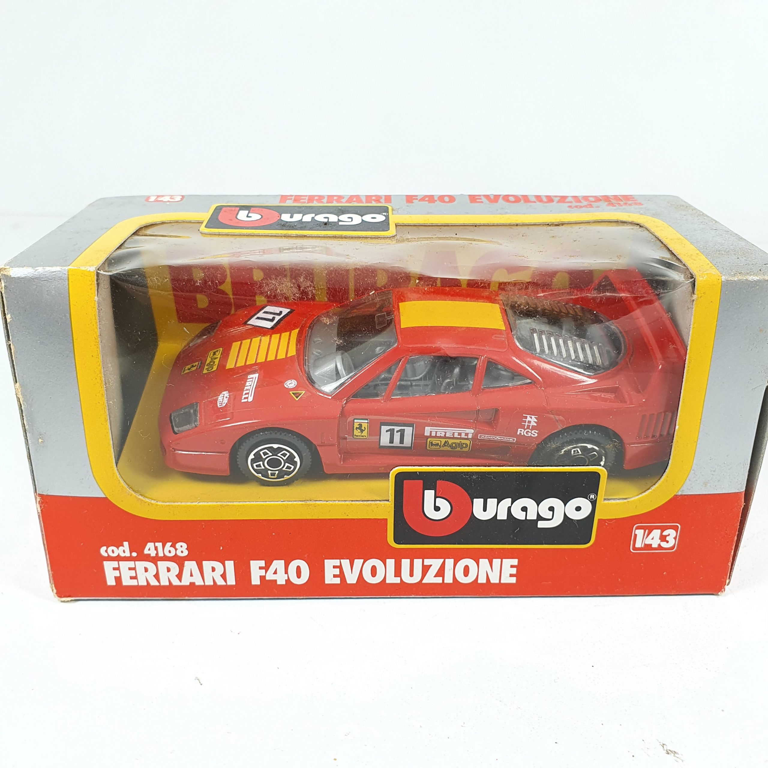 Miniaturas coleccion a escala - Coches miniatura a escala 1/43 AUTO COCHE CAR FERRARI F40 EVOLUZIONE #11 ROJO COD.4168 BURAGO