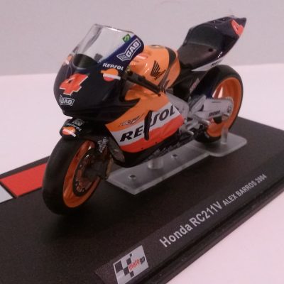 Miniaturas coleccion a escala - Coches miniatura a escala 1/24 Honda RC211 naranja Alex Barros 2004
